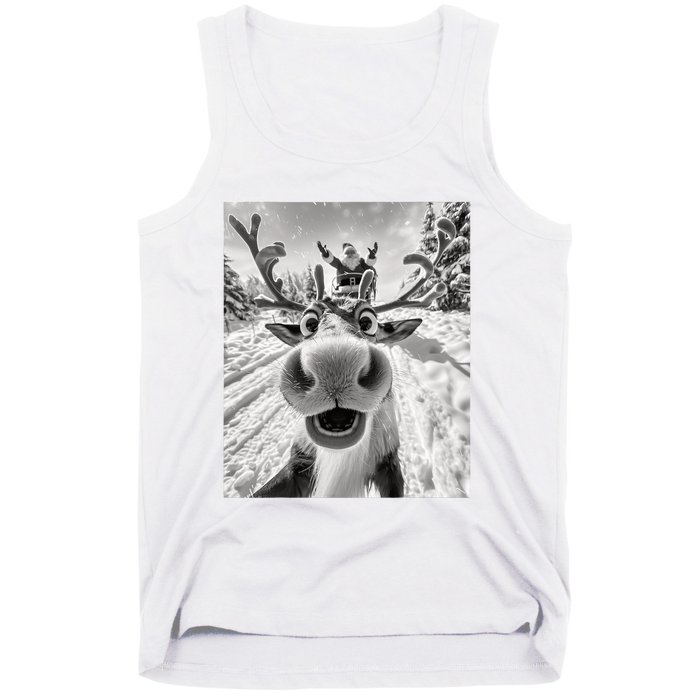 Funny Reindeer Selfie Christmas Tank Top