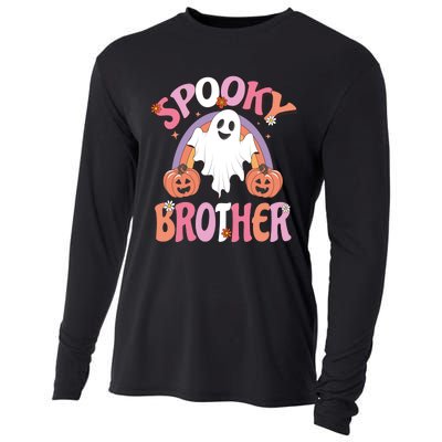 Family Retro Spooky Brother Groovy Retro Halloween Ghost Costume Gift Cooling Performance Long Sleeve Crew