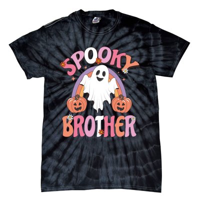 Family Retro Spooky Brother Groovy Retro Halloween Ghost Costume Gift Tie-Dye T-Shirt