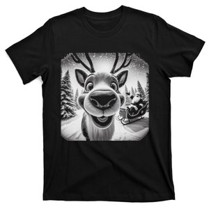 Funny Reindeer Selfie Christmas T-Shirt