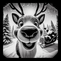 Funny Reindeer Selfie Christmas Button