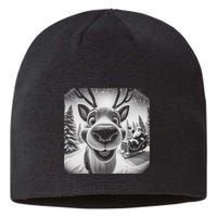 Funny Reindeer Selfie Christmas Sustainable Beanie
