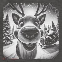 Funny Reindeer Selfie Christmas Vector Backpack