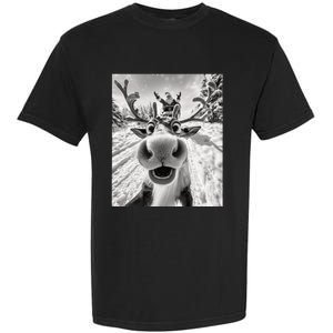 Funny Reindeer Selfie Christmas Garment-Dyed Heavyweight T-Shirt