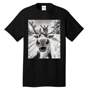 Funny Reindeer Selfie Christmas Tall T-Shirt