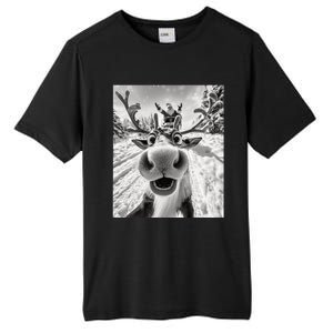 Funny Reindeer Selfie Christmas Tall Fusion ChromaSoft Performance T-Shirt