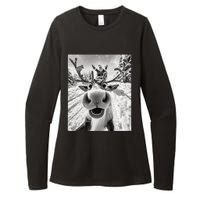 Funny Reindeer Selfie Christmas Womens CVC Long Sleeve Shirt