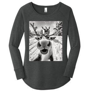 Funny Reindeer Selfie Christmas Women's Perfect Tri Tunic Long Sleeve Shirt