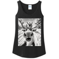 Funny Reindeer Selfie Christmas Ladies Essential Tank