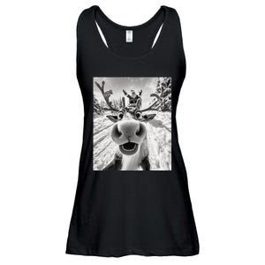 Funny Reindeer Selfie Christmas Ladies Essential Flowy Tank