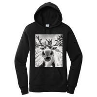 Funny Reindeer Selfie Christmas Women's Pullover Hoodie