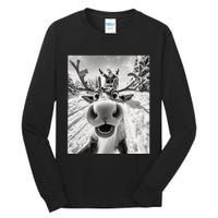 Funny Reindeer Selfie Christmas Tall Long Sleeve T-Shirt