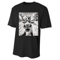 Funny Reindeer Selfie Christmas Performance Sprint T-Shirt