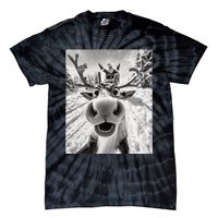 Funny Reindeer Selfie Christmas Tie-Dye T-Shirt