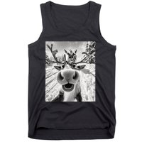 Funny Reindeer Selfie Christmas Tank Top