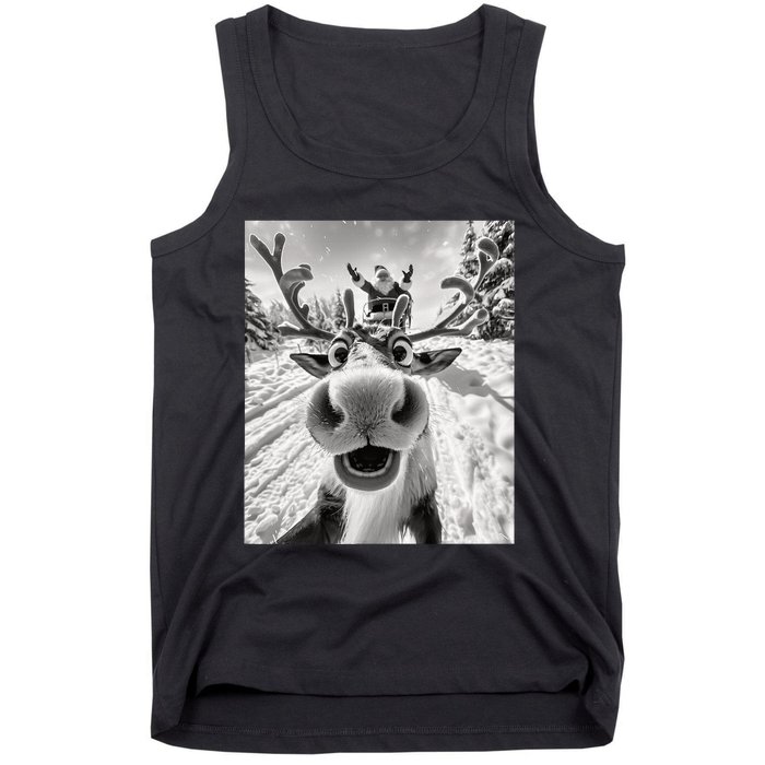 Funny Reindeer Selfie Christmas Tank Top