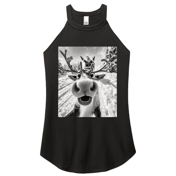 Funny Reindeer Selfie Christmas Women's Perfect Tri Rocker Tank