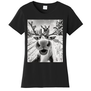 Funny Reindeer Selfie Christmas Women's T-Shirt