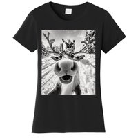 Funny Reindeer Selfie Christmas Women's T-Shirt