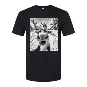 Funny Reindeer Selfie Christmas Softstyle CVC T-Shirt