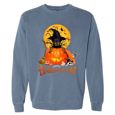 Funny Rottweiler Spooky Halloween Garment-Dyed Sweatshirt