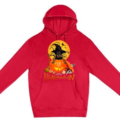 Funny Rottweiler Spooky Halloween Premium Pullover Hoodie