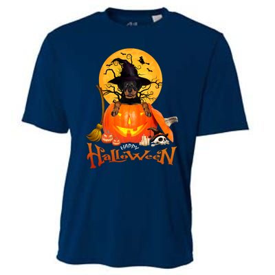 Funny Rottweiler Spooky Halloween Cooling Performance Crew T-Shirt