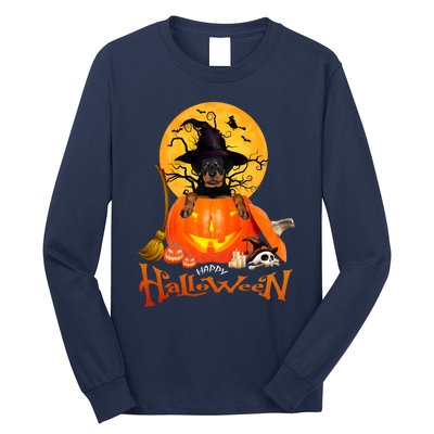 Funny Rottweiler Spooky Halloween Long Sleeve Shirt