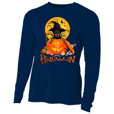 Funny Rottweiler Spooky Halloween Cooling Performance Long Sleeve Crew