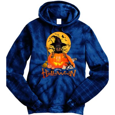 Funny Rottweiler Spooky Halloween Tie Dye Hoodie