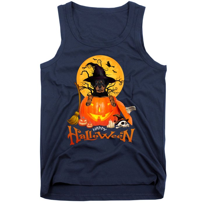 Funny Rottweiler Spooky Halloween Tank Top