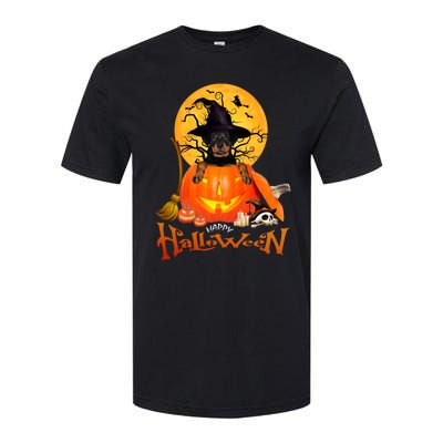 Funny Rottweiler Spooky Halloween Softstyle CVC T-Shirt