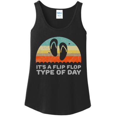 Funny Retro Style Its A Flip Flop Type Of Day Ladies Essential Tank