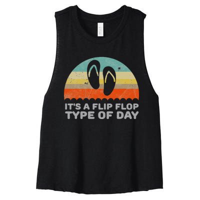 Funny Retro Style Its A Flip Flop Type Of Day Women's Racerback Cropped Tank