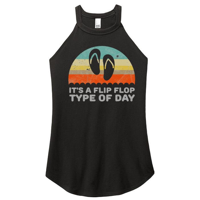 Funny Retro Style Its A Flip Flop Type Of Day Women's Perfect Tri Rocker Tank