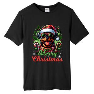 Festive Rottweiler Santa Hat Cheerful Christmas Dog Xmas Tall Fusion ChromaSoft Performance T-Shirt