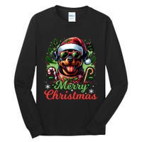 Festive Rottweiler Santa Hat Cheerful Christmas Dog Xmas Tall Long Sleeve T-Shirt