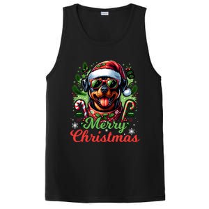 Festive Rottweiler Santa Hat Cheerful Christmas Dog Xmas PosiCharge Competitor Tank