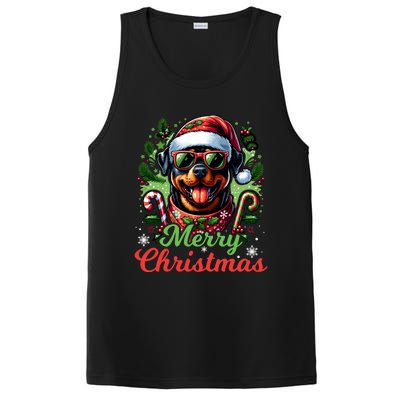 Festive Rottweiler Santa Hat Cheerful Christmas Dog Xmas PosiCharge Competitor Tank