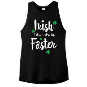 Funny Running St Paddys Day Irish I Was A Wee Bit Faster Funny Gift Ladies PosiCharge Tri-Blend Wicking Tank