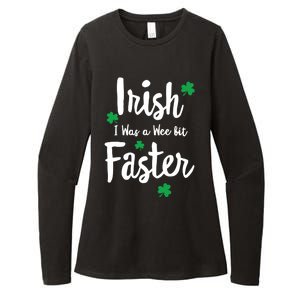 Funny Running St Paddys Day Irish I Was A Wee Bit Faster Funny Gift Womens CVC Long Sleeve Shirt