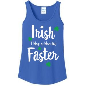 Funny Running St Paddys Day Irish I Was A Wee Bit Faster Funny Gift Ladies Essential Tank