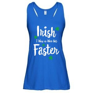 Funny Running St Paddys Day Irish I Was A Wee Bit Faster Funny Gift Ladies Essential Flowy Tank