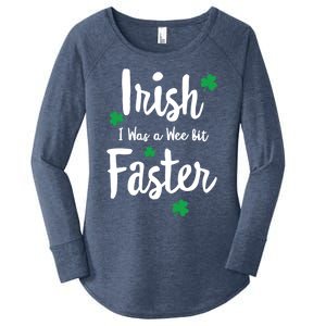 Funny Running St Paddys Day Irish I Was A Wee Bit Faster Funny Gift Women's Perfect Tri Tunic Long Sleeve Shirt