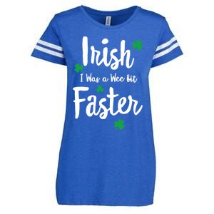 Funny Running St Paddys Day Irish I Was A Wee Bit Faster Funny Gift Enza Ladies Jersey Football T-Shirt