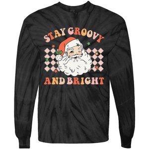 Festive Retro Santa Christmas Holiday Sweater Tie-Dye Long Sleeve Shirt