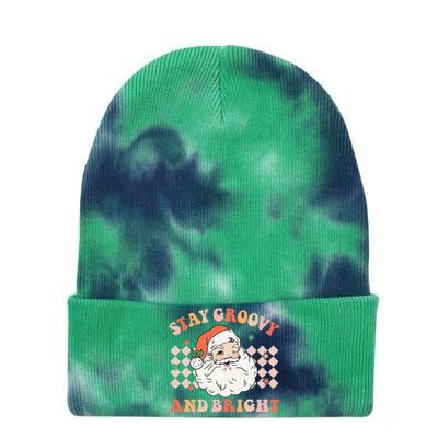 Festive Retro Santa Christmas Holiday Sweater Tie Dye 12in Knit Beanie