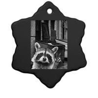 Funny Raccoon Selfie Raccoon Funny Raccoon Ceramic Star Ornament