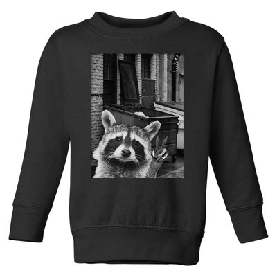 Funny Raccoon Selfie Raccoon Funny Raccoon Toddler Sweatshirt