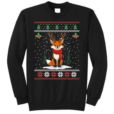 Fox Reindeer Santa Ugly Christmas Sweater Xmas Gift Sweatshirt